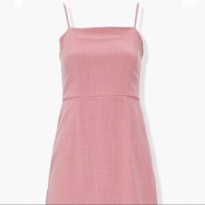 NEW-ONE Clothing Linen-Blend Mini Dress, Ruffle Trim FullyLined Peony Pink SZ-LG